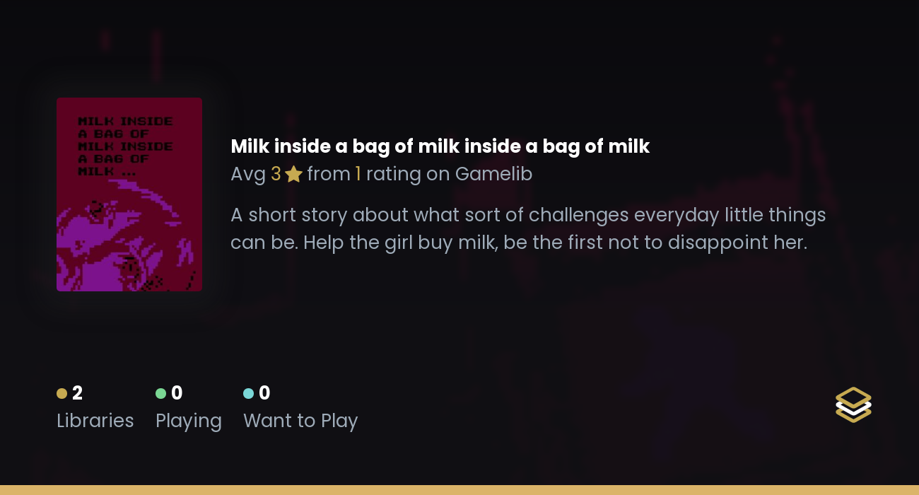 Milk inside a bag of milk inside a bag of milk - Gamelib