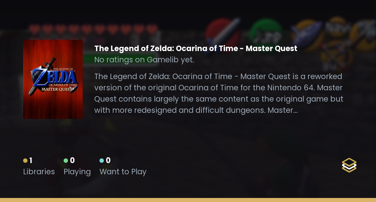 N64 Zelda Ocarina of Time Master Quest - Nintendo 64 Master Quest